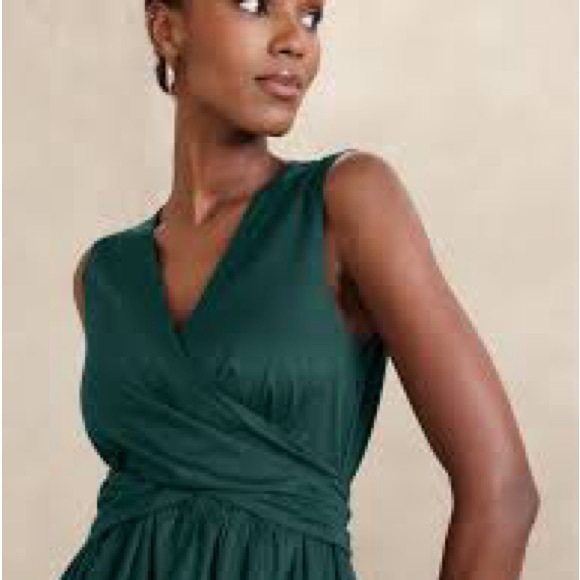 NWT Banana Republic SL Voile Wrap Maxi Dress Deep Sea Teal Size 16 - Picture 3 of 14